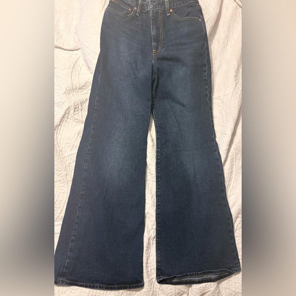 Levi's Dark Blue Ribcage Bell Jeans